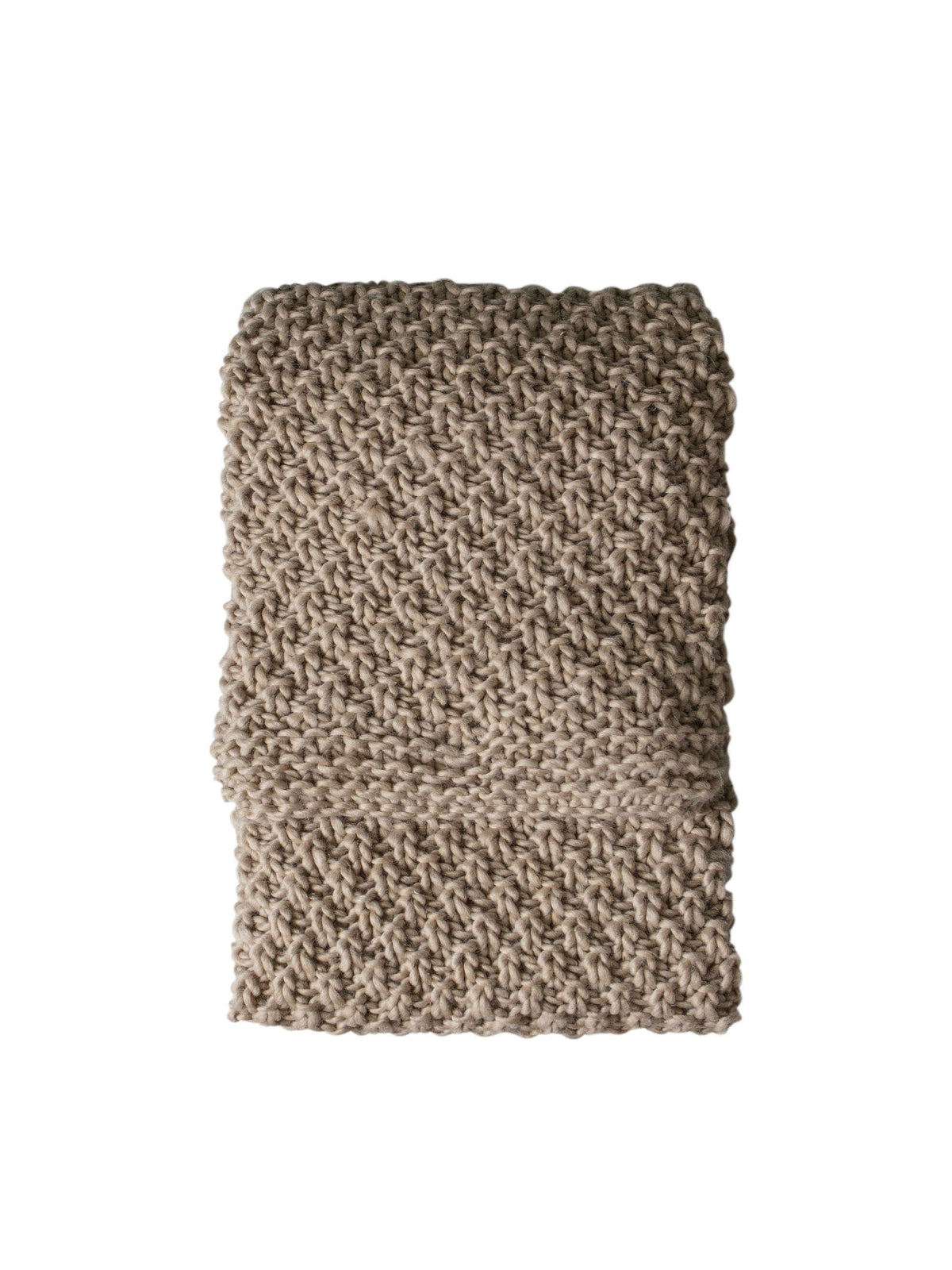 Gallery Home natural moss chunky knitted throw, UK version