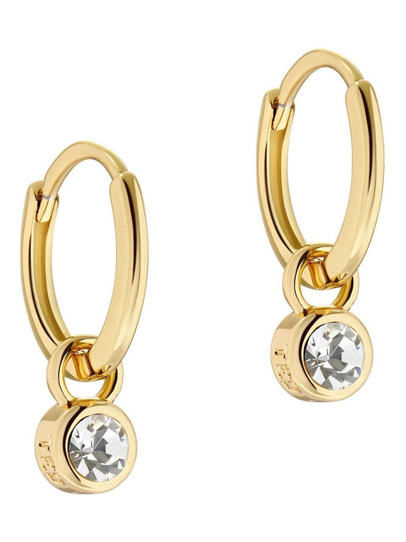 Ted Baker Huggie Earrings Gold Tone Clear Crystal 0.93cm (British brand)