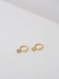 Ted Baker Huggie Earrings Gold Tone Clear Crystal 0.93cm (British brand)