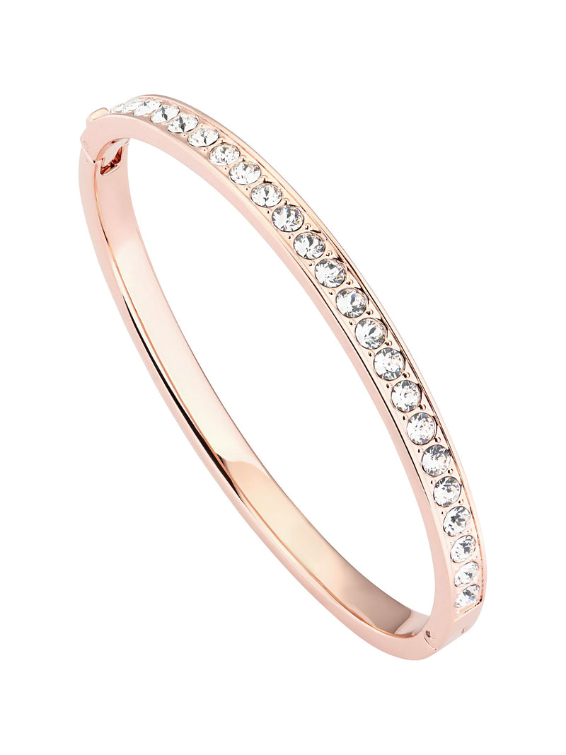 Ted Baker rose gold hinge bangle with clear crystal accent (British brand)