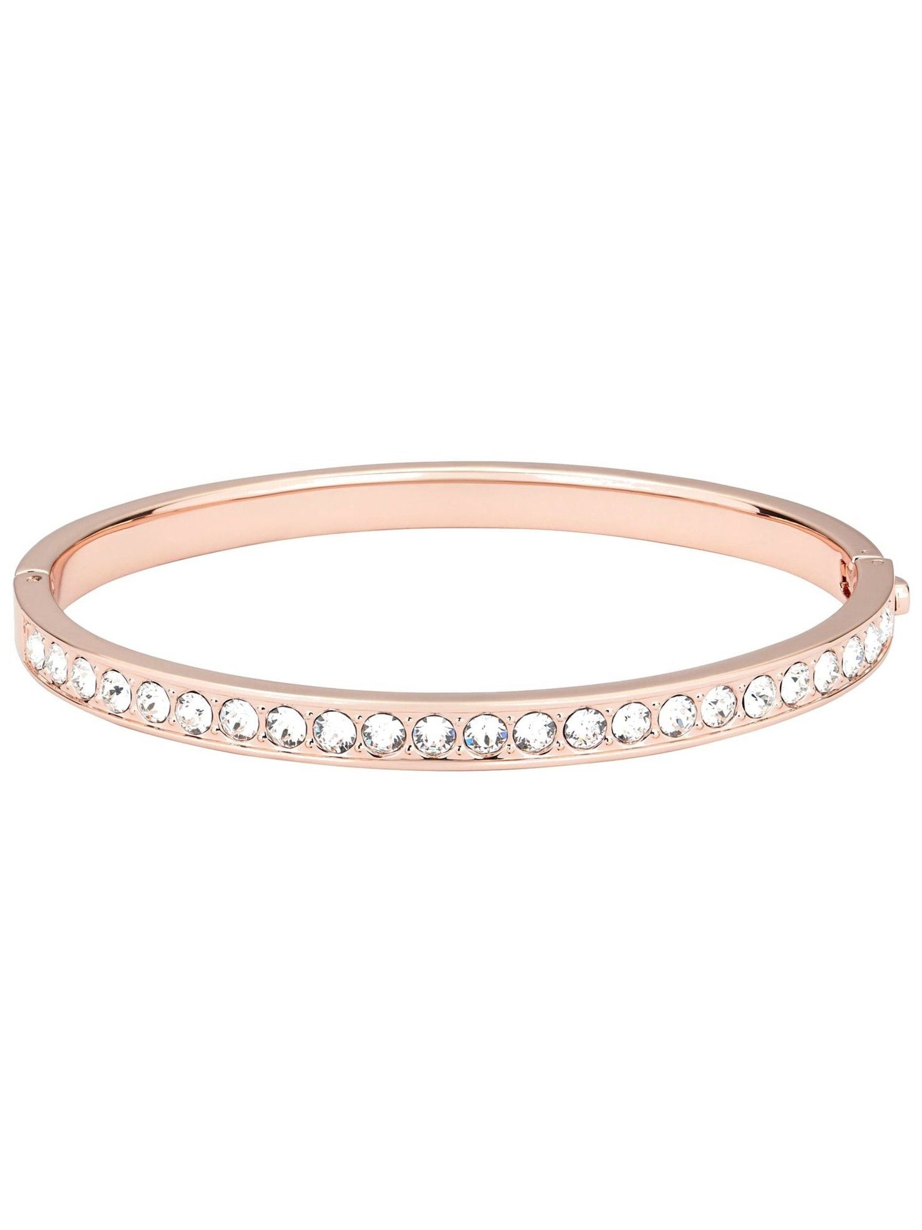 Ted Baker rose gold hinge bangle with clear crystal accent (British brand)