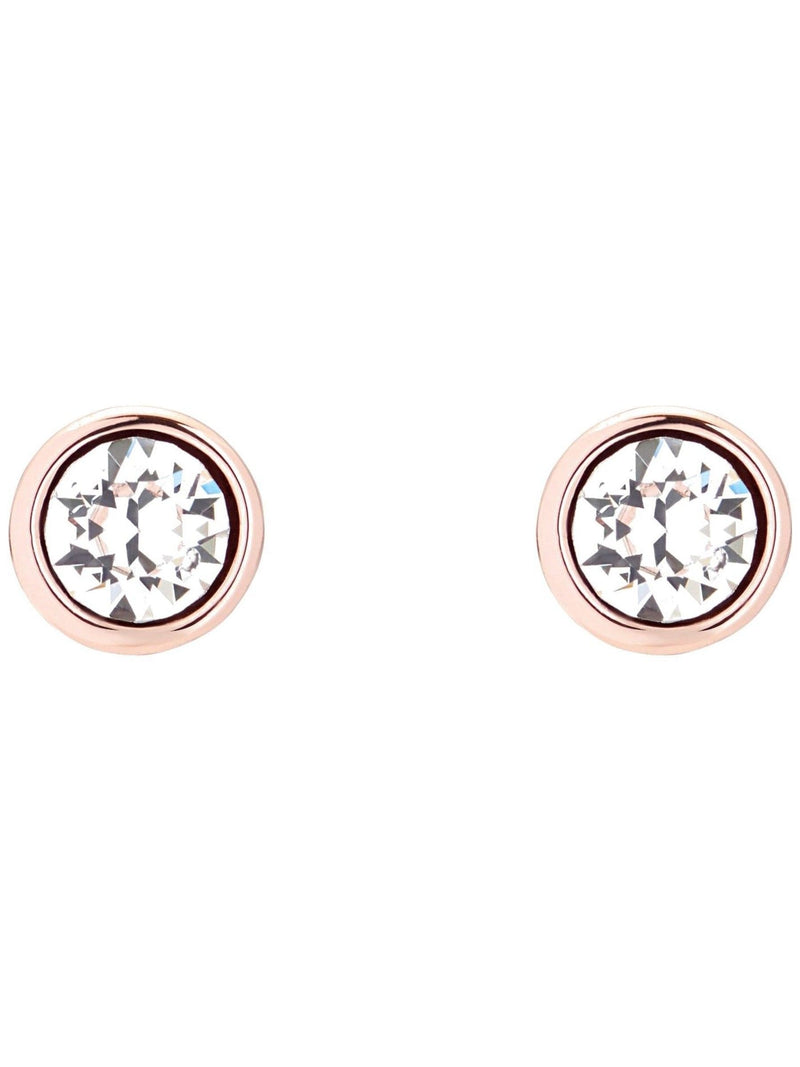 Ted Baker rose gold crystal stud earrings 0.6cm (British brand)