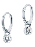 Ted Baker Sinalaa Silver Tone Crystal Huggie Earrings (British brand)