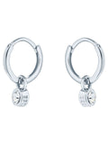 Ted Baker Sinalaa Silver Tone Crystal Huggie Earrings (British brand)
