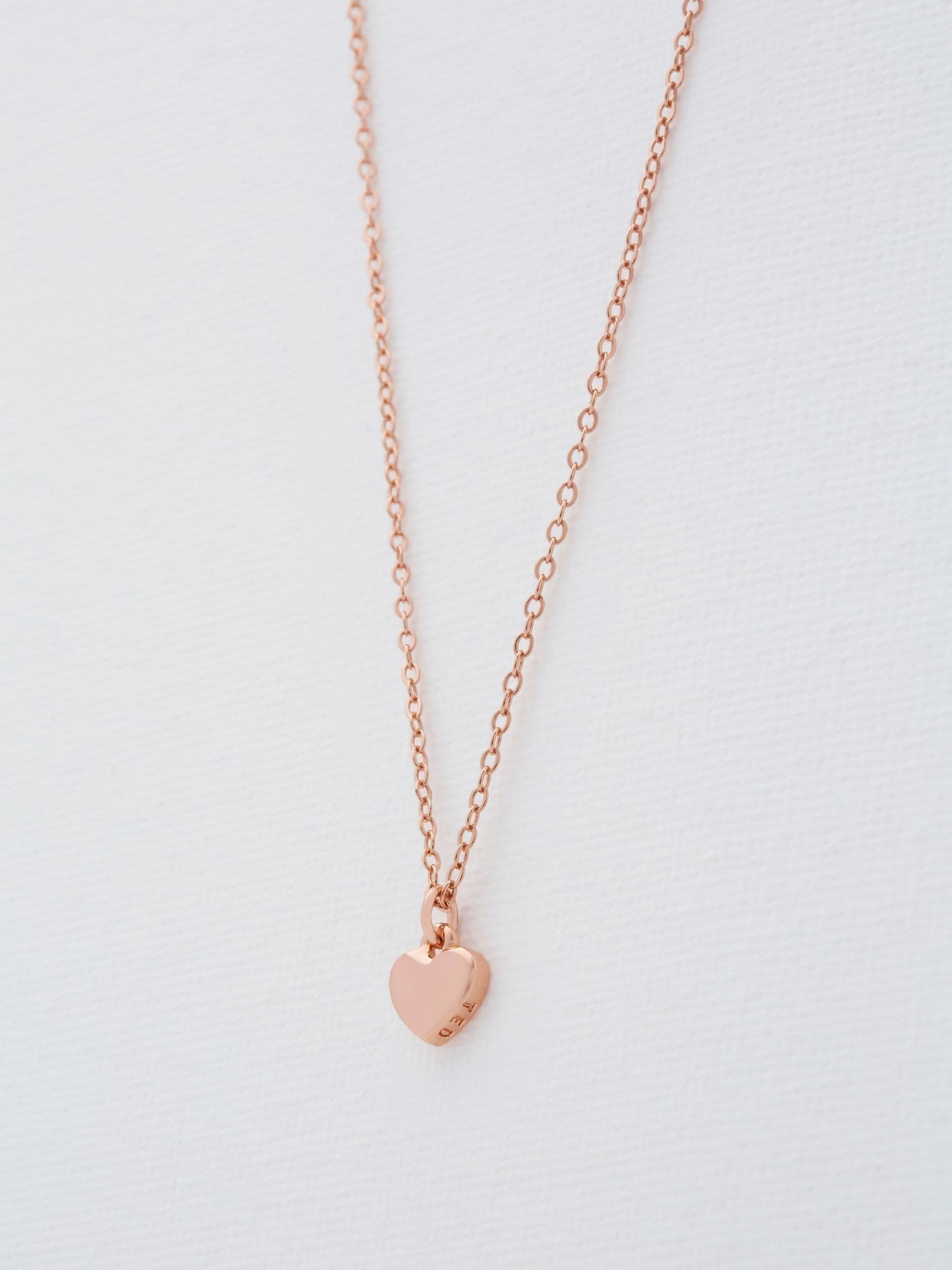 Ted Baker Heart Pendant Necklace Rose Gold Tone 42-47cm (British brand)