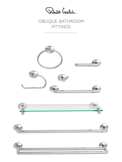 Robert Welch Silberner Oblique Wandspiegel 680 mm x 500 mm