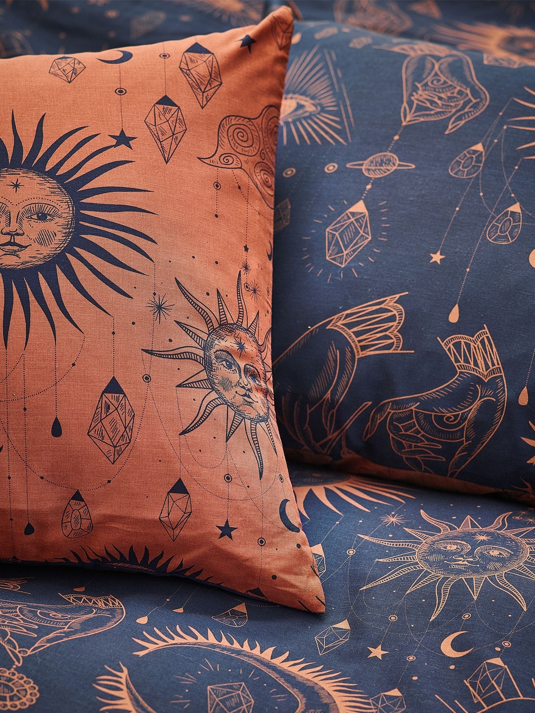Furn Bronze/Navy Constellation Reversible Duvet Cover and Pillowcase Set