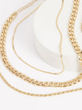 Gold tone three layer chain necklace, UK version