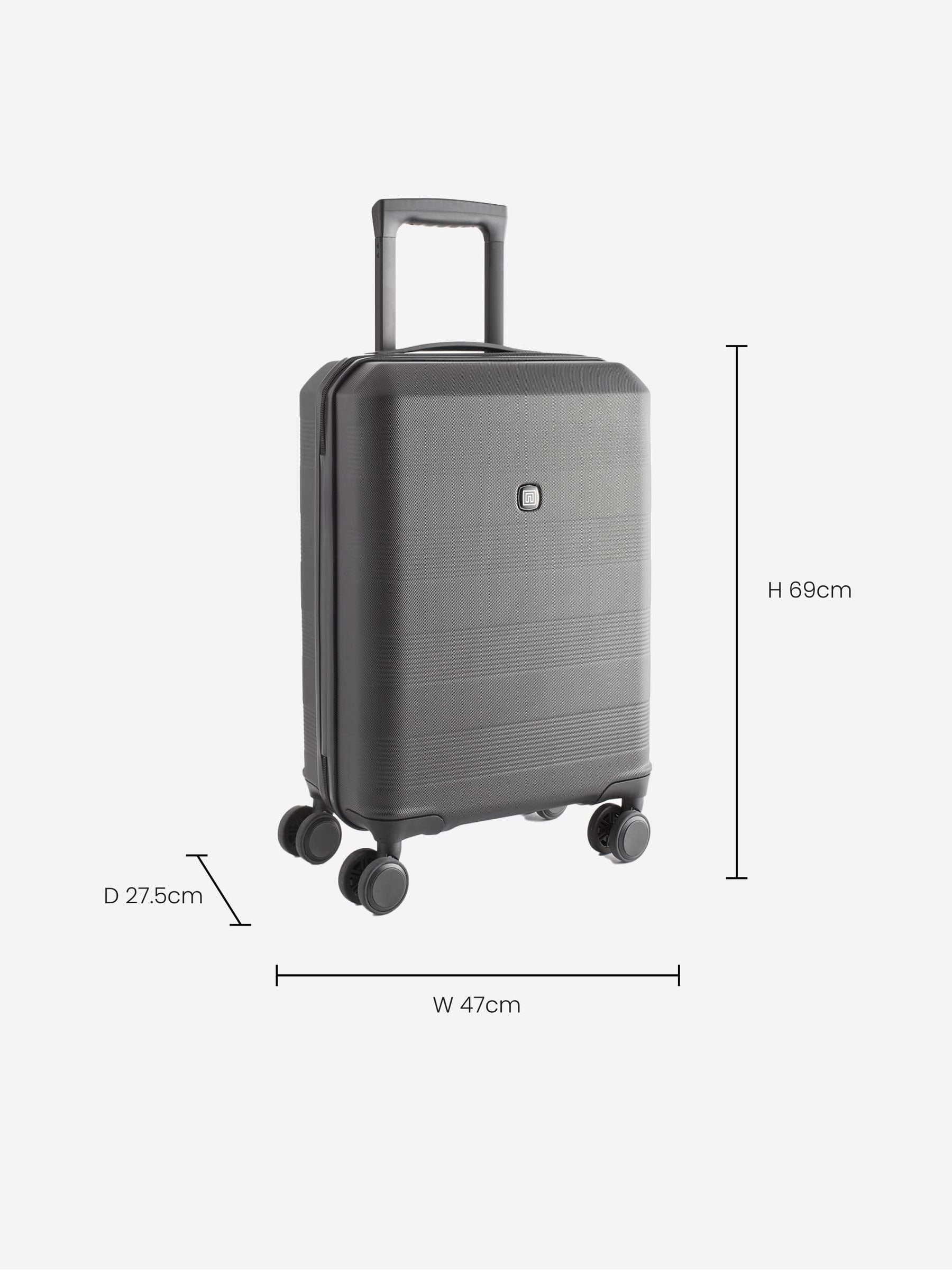Black medium suitcase with ABS hard shell and TSA lock - British product