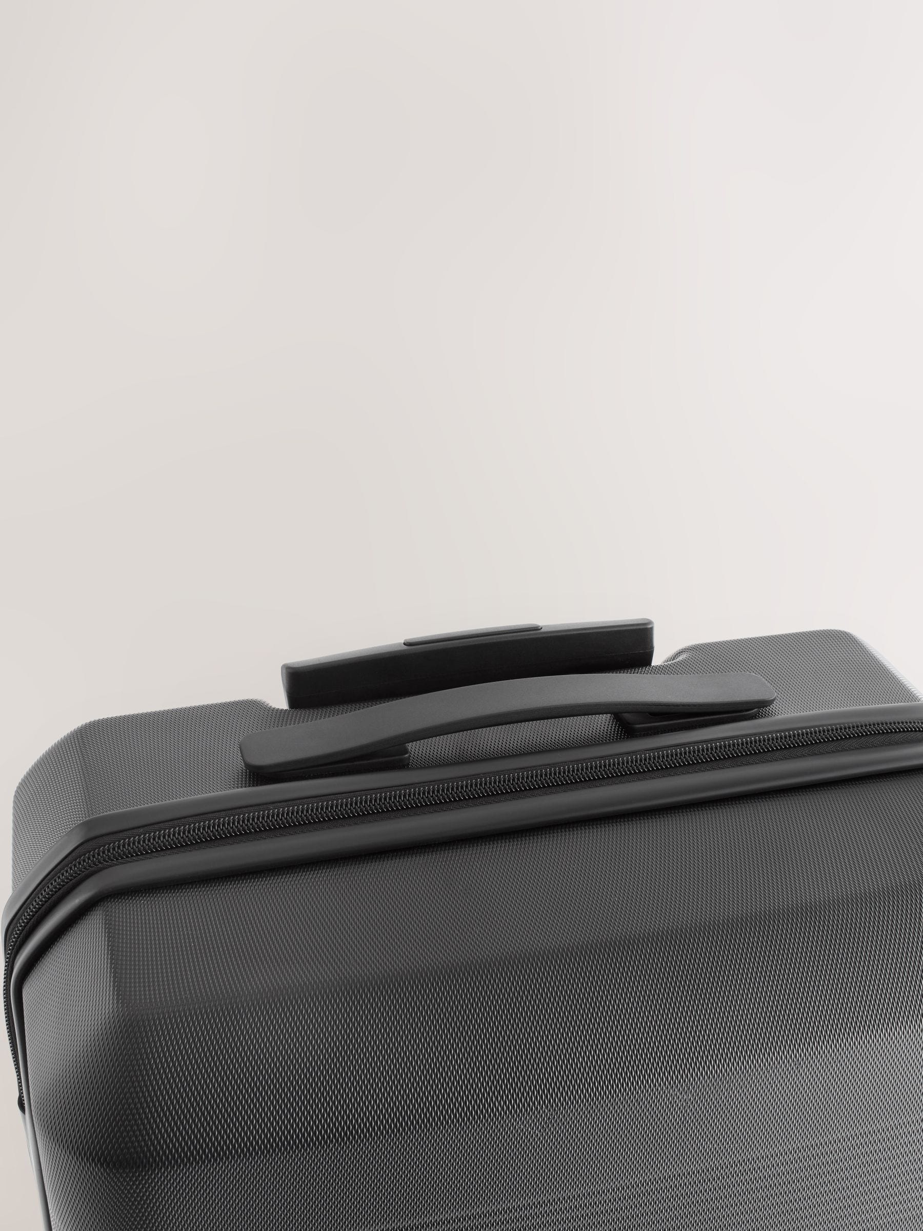 Black medium suitcase with ABS hard shell and TSA lock - British product