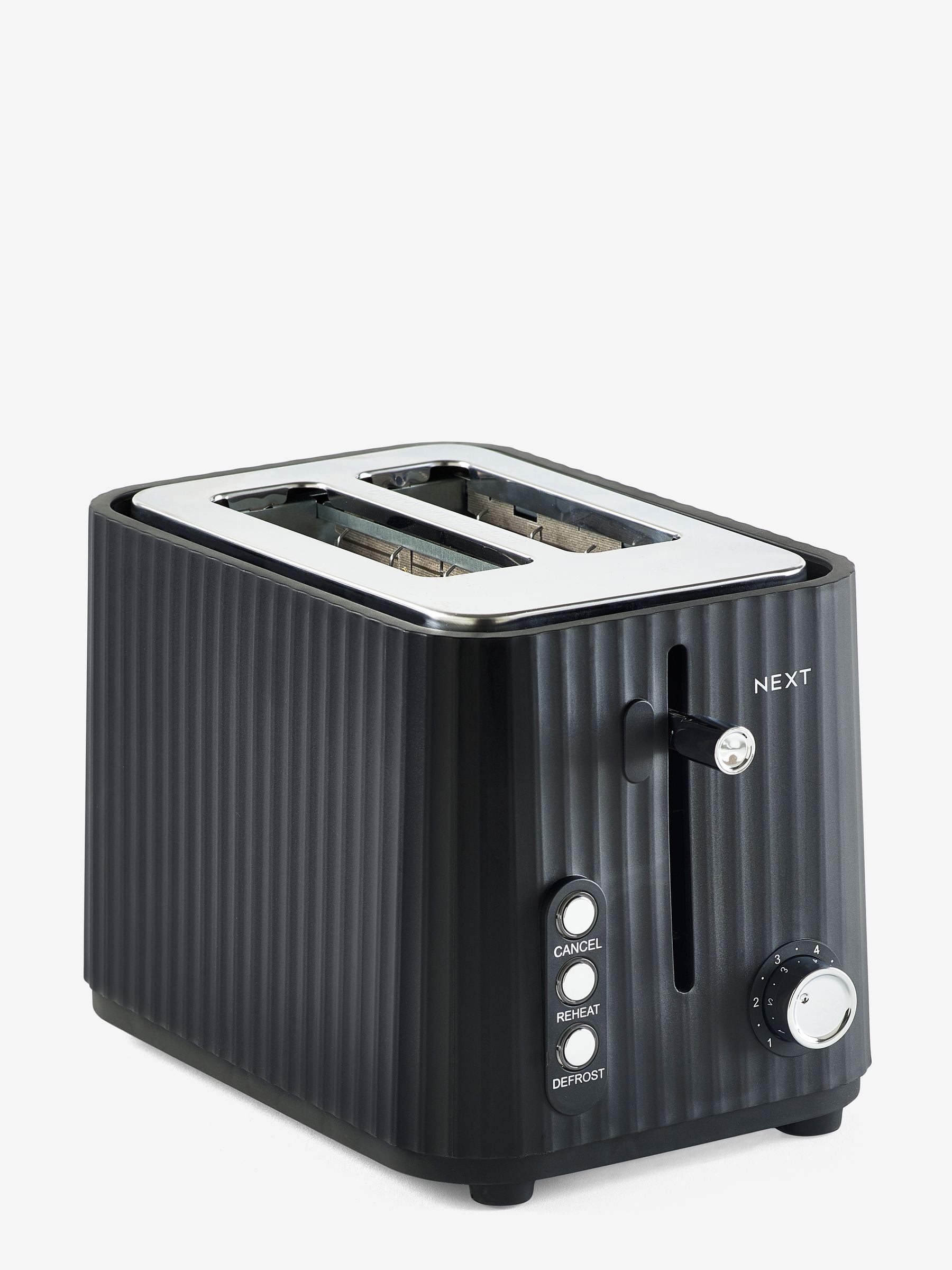 Black sleek 2 slice toaster - British product