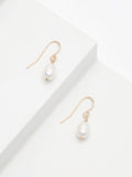 Gold tone freshwater pearl delicate earrings, UK version