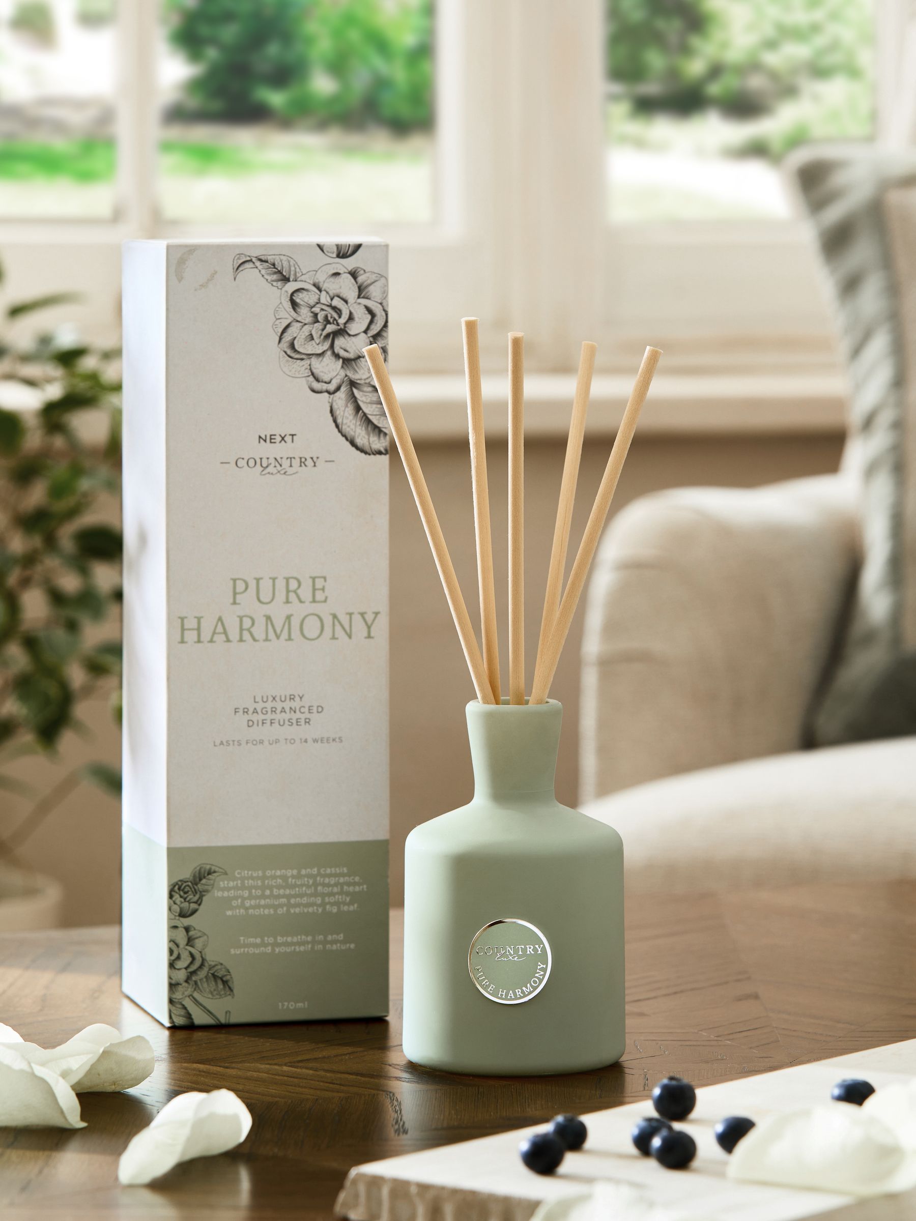 Country Luxe orange and geranium reed diffuser 170ml - British product