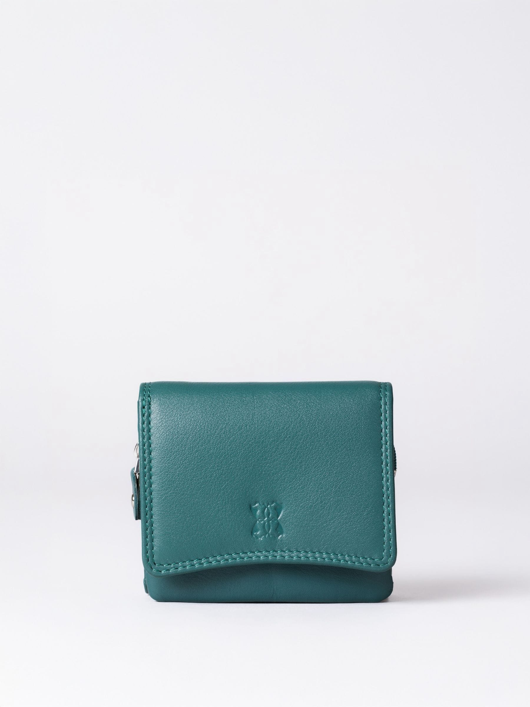 Lakeland Leather Cranberry Small Leather Flapover Purse