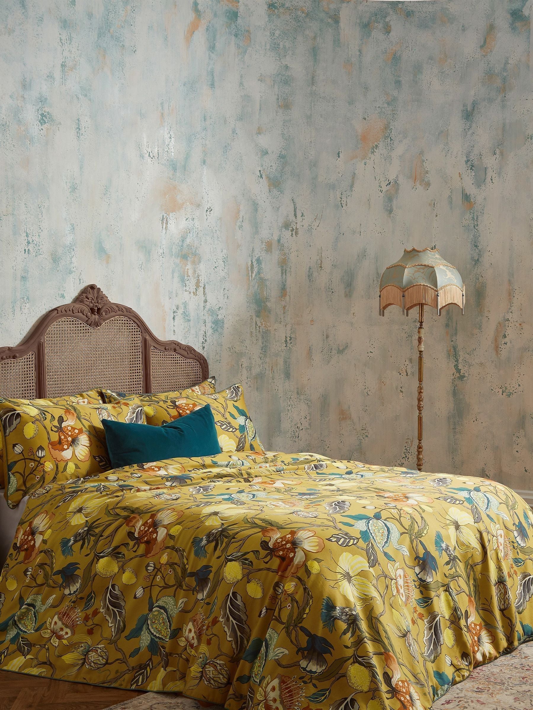 EW Edinburgh Weavers yellow floral duvet cover set - British product
