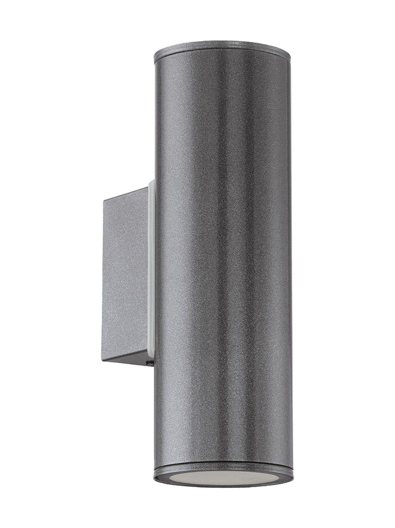 Eglo Riga grey steel outdoor wall light, imported from the UK