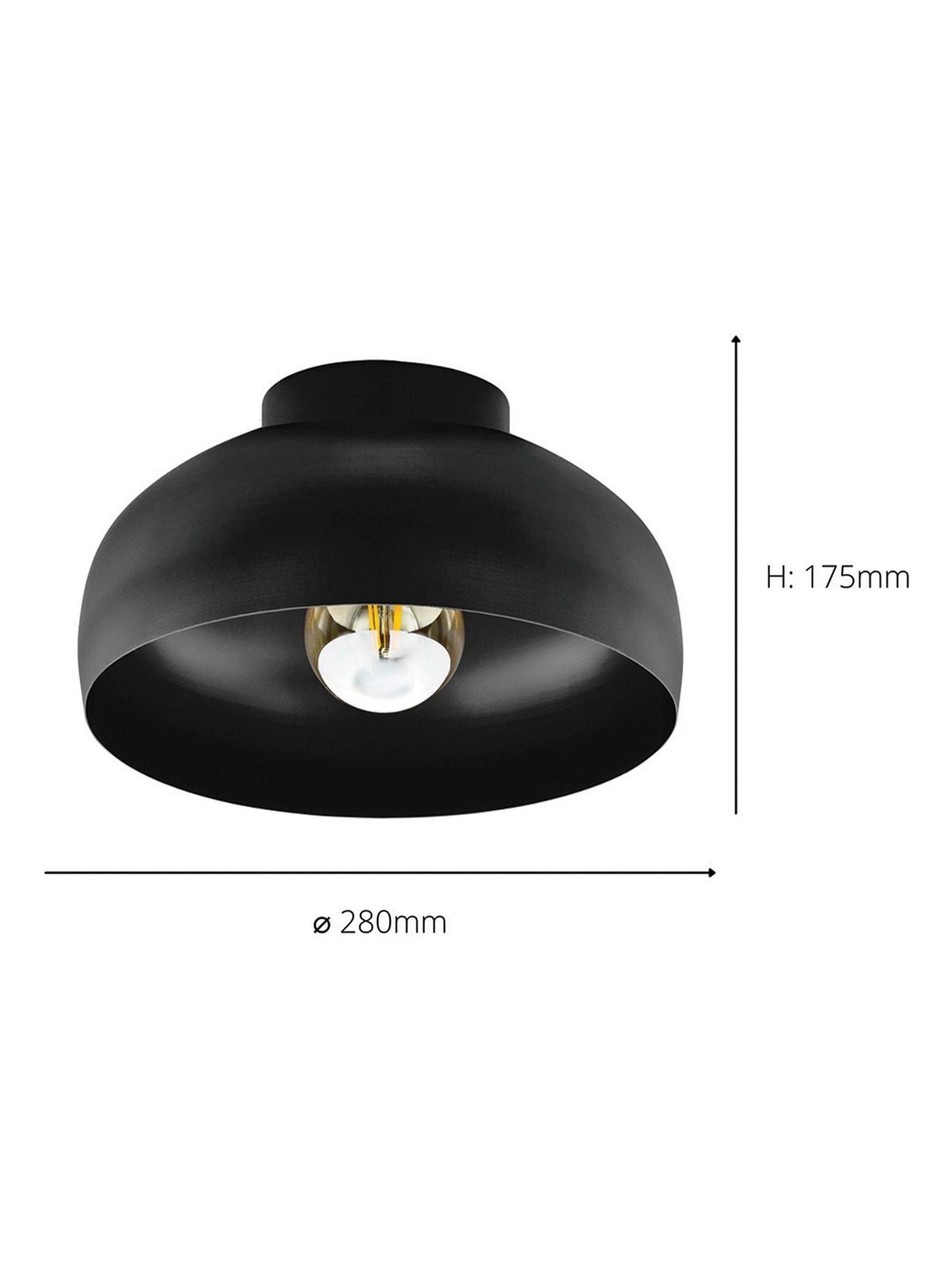 Eglo Mogano 2 ceiling light matte black 28cm (British brand)