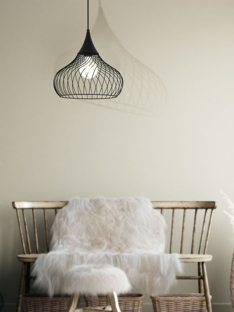 Eglo black teardrop pendant light (British brand)