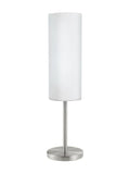 Eglo Troy 3 satin nickel table lamp, imported from the UK