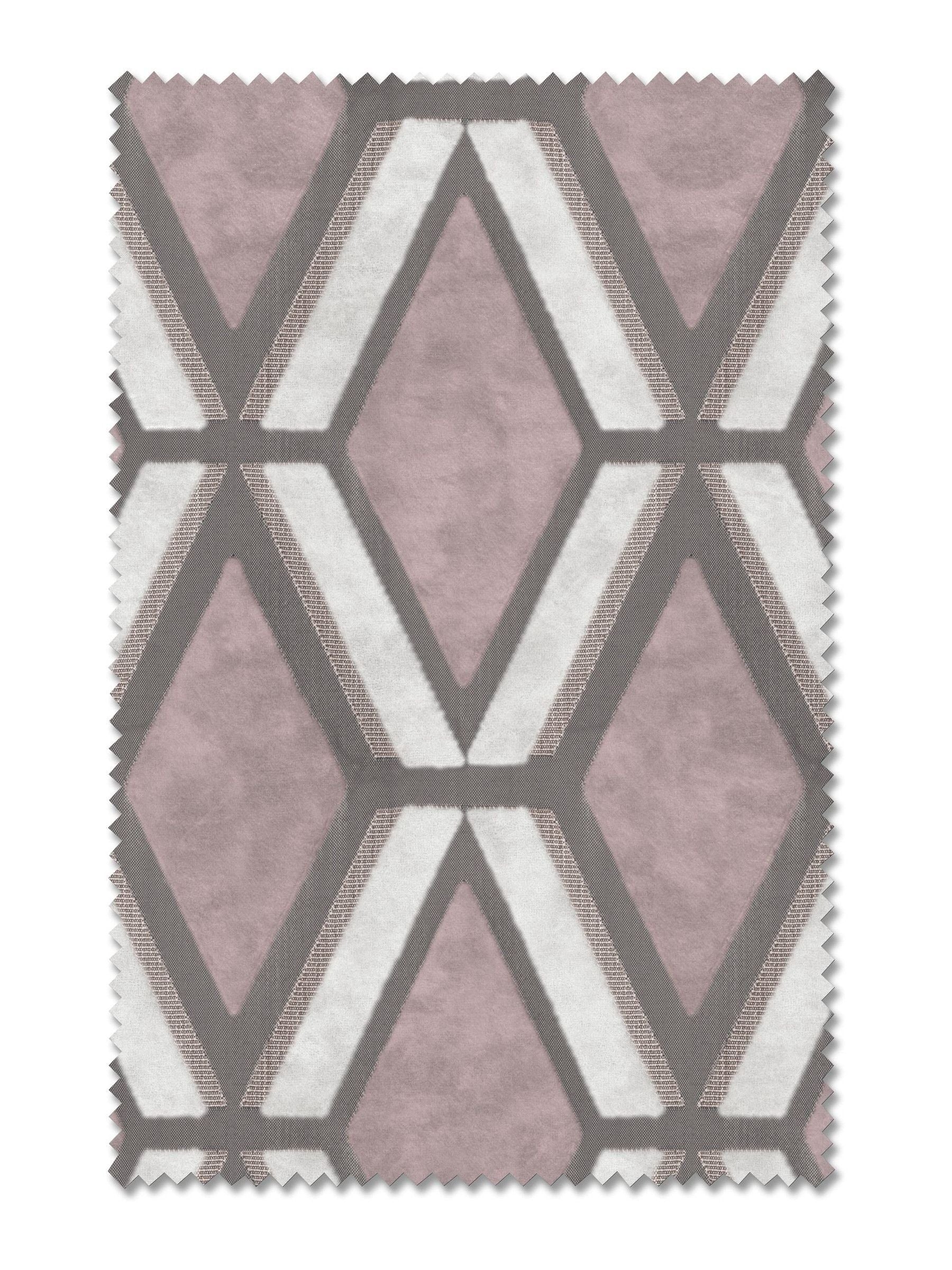 Next Blush Pink geometric velvet curtains, imported from the UK