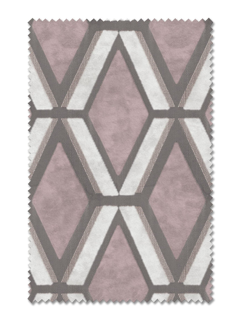 Next Blush Pink geometric velvet curtains, imported from the UK
