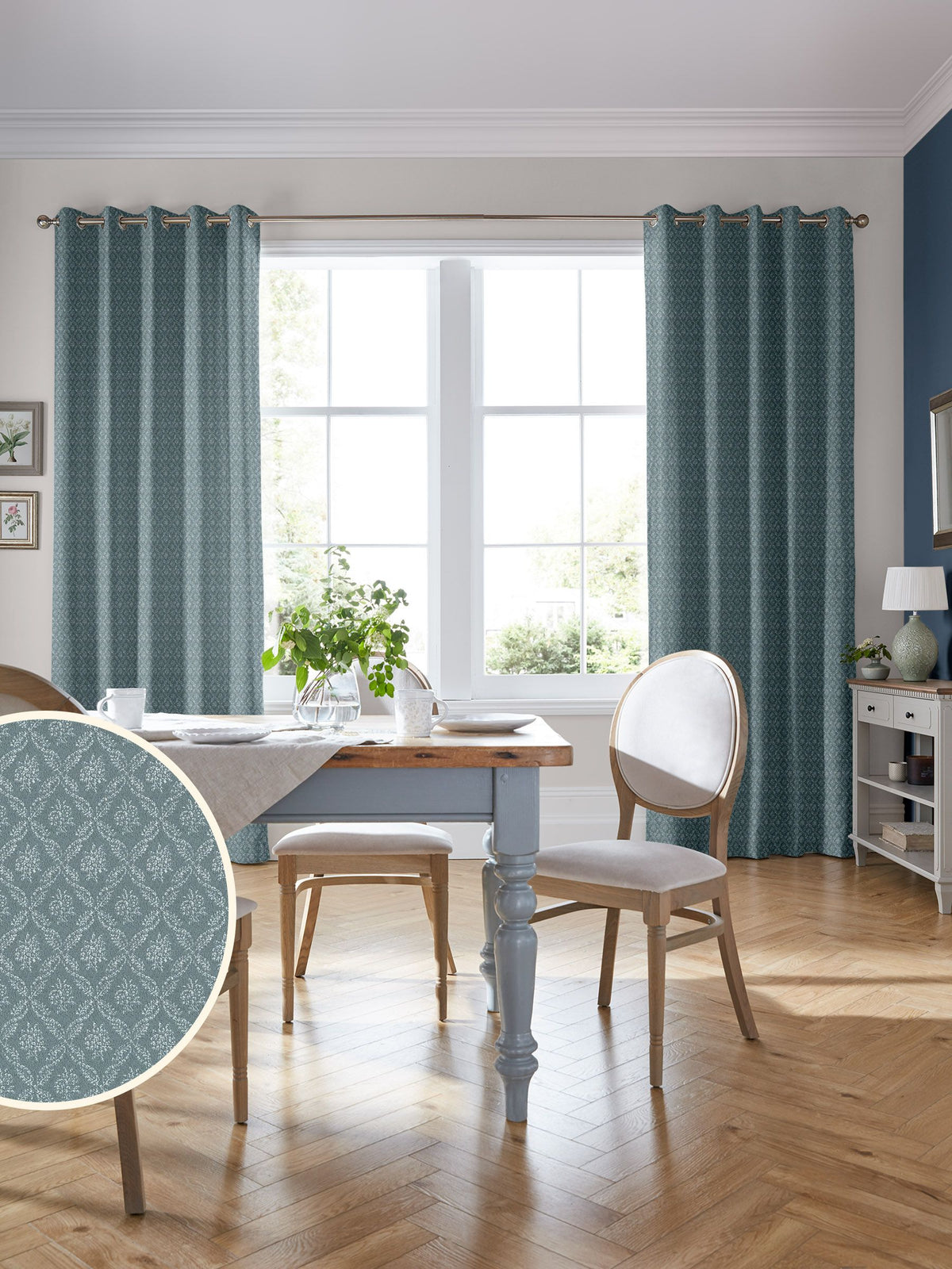 Laura Ashley Spruce Abingdon Made To Measure Curtains