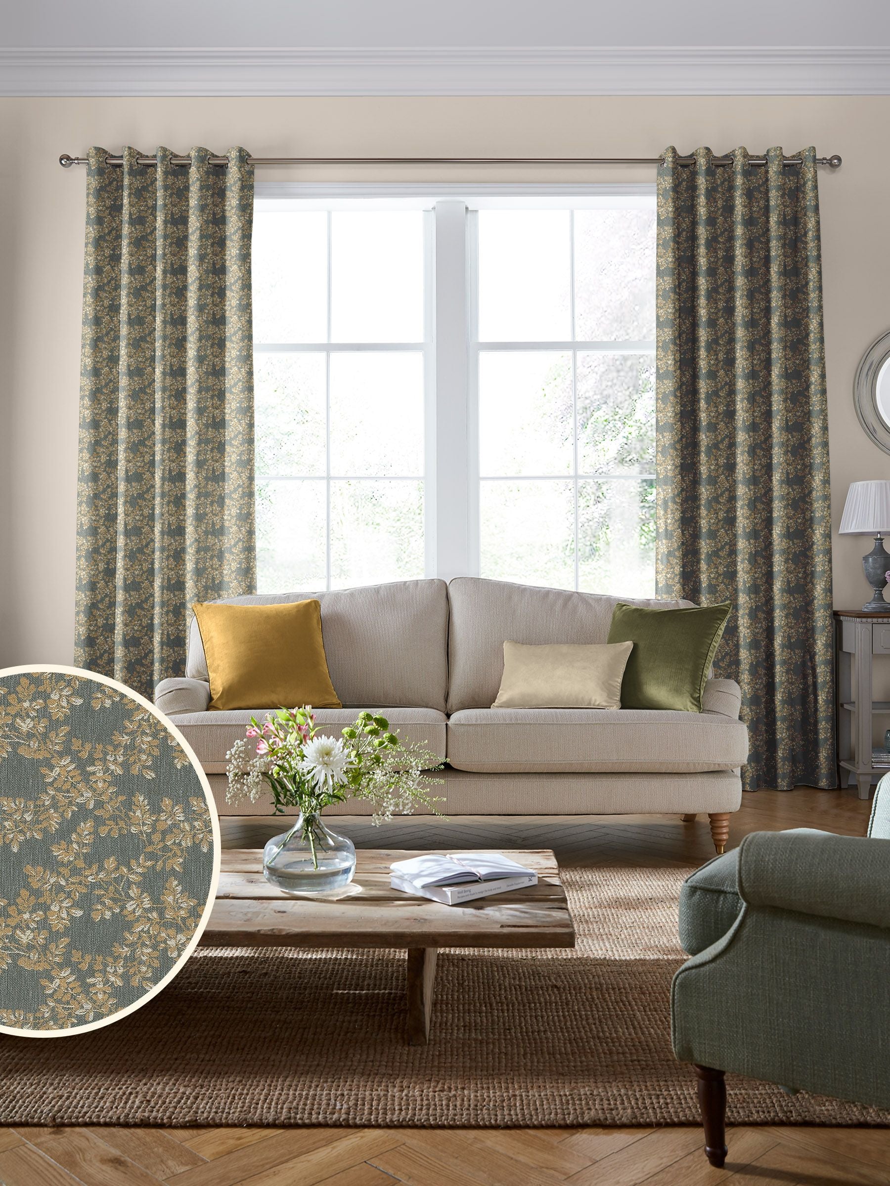Laura Ashley Fern Burnham curtains made to measure - British product