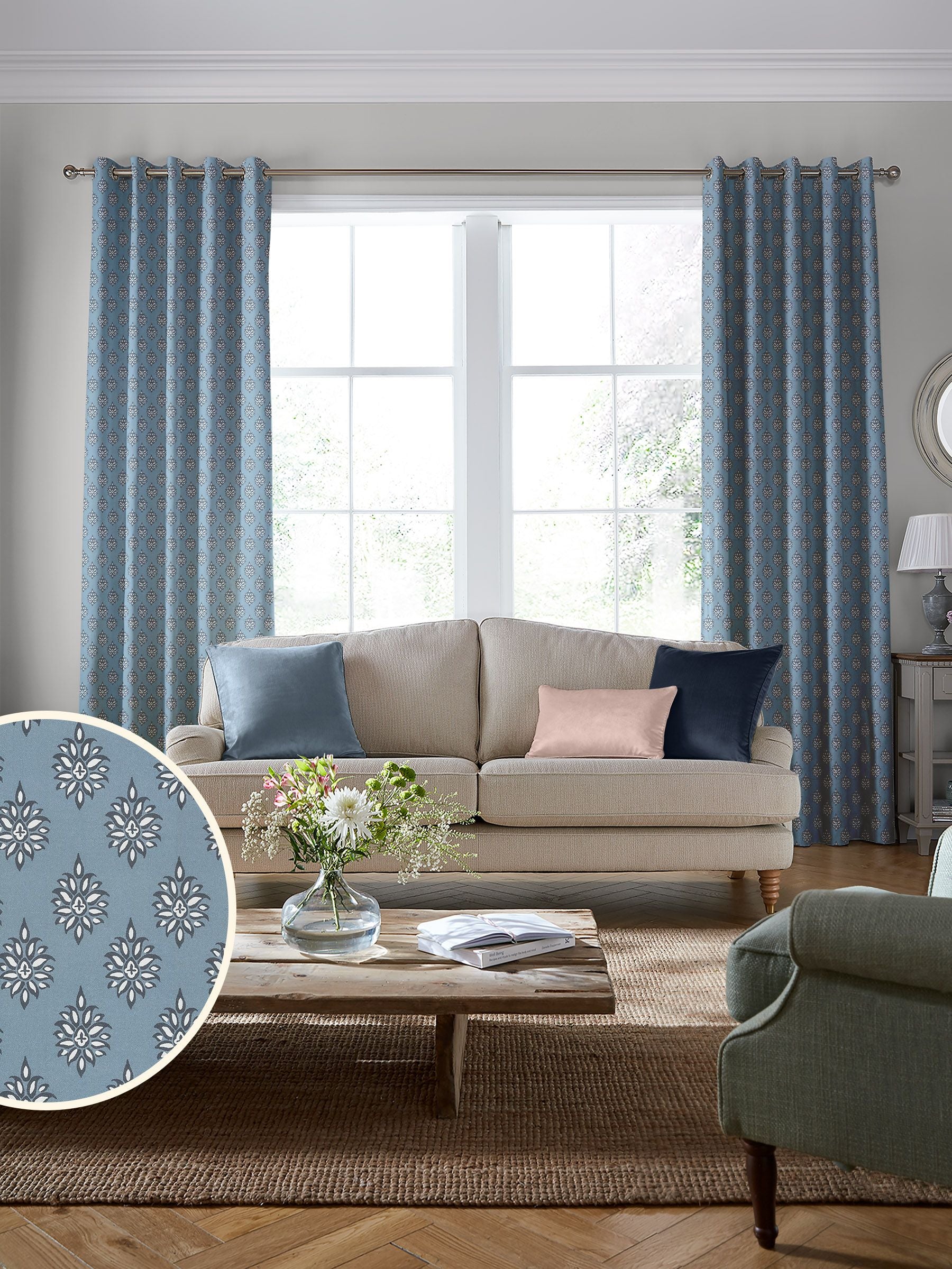 Laura Ashley Seaspray Gower curtains - British product
