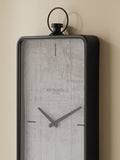 Brompton black rectangular wall clock 53cm x 25.5cm x 5cm - British product
