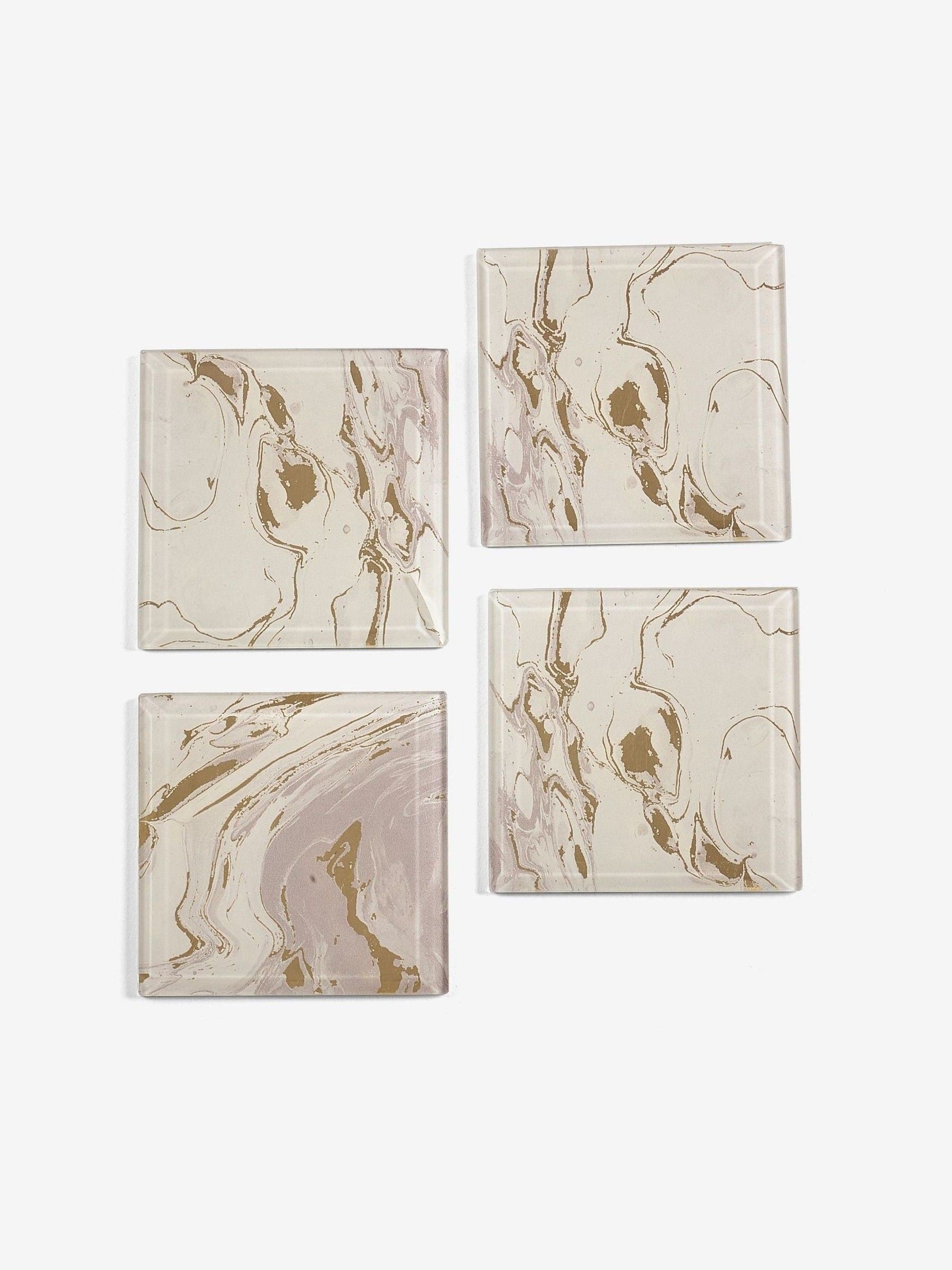 Natural Galaxy glass coasters set of 4, imported from the UK