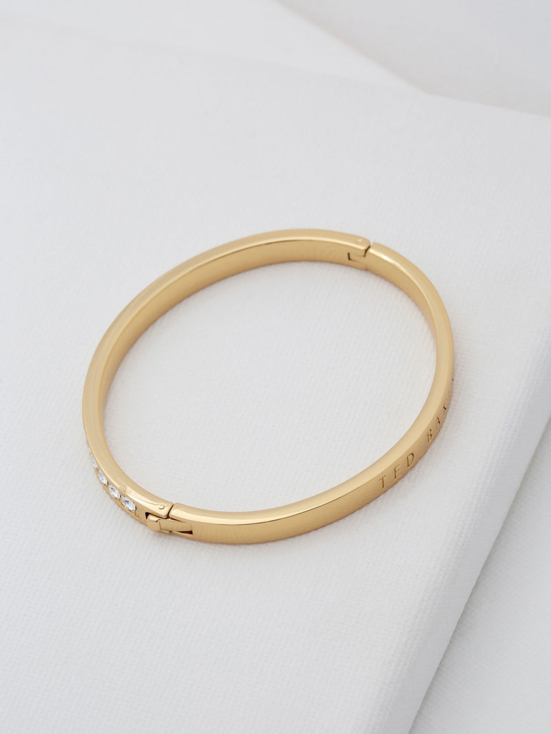 Ted Baker Clemera hinge bangle with clear crystal detailing (British brand)