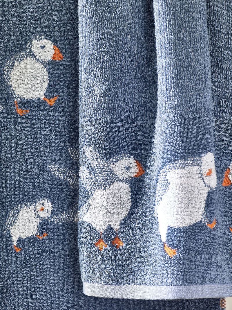 Blue Puffin 100% cotton towels blue (British brand)