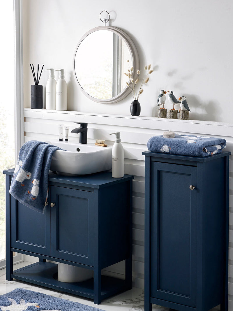 Blue Puffin 100% cotton towels blue (British brand)