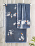 Blue Puffin 100% cotton towels blue (British brand)