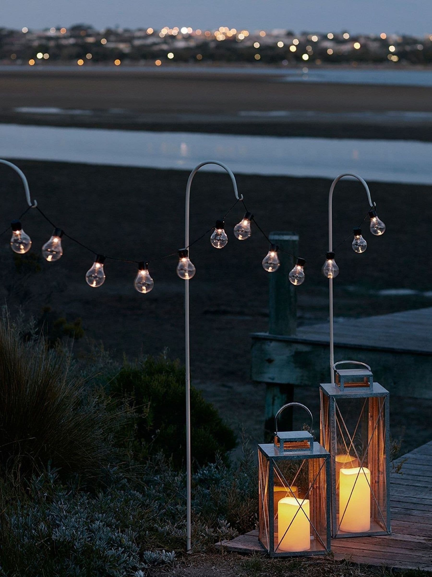 Lights4fun warm white LED festoon lights 4.75m - British product