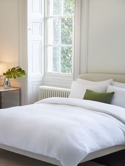 Next Jasper Conran London White Soft Textured Dobby Weave 100% Cotton Duvet Cover and Pillowcase Set- Buy online at McGrocer