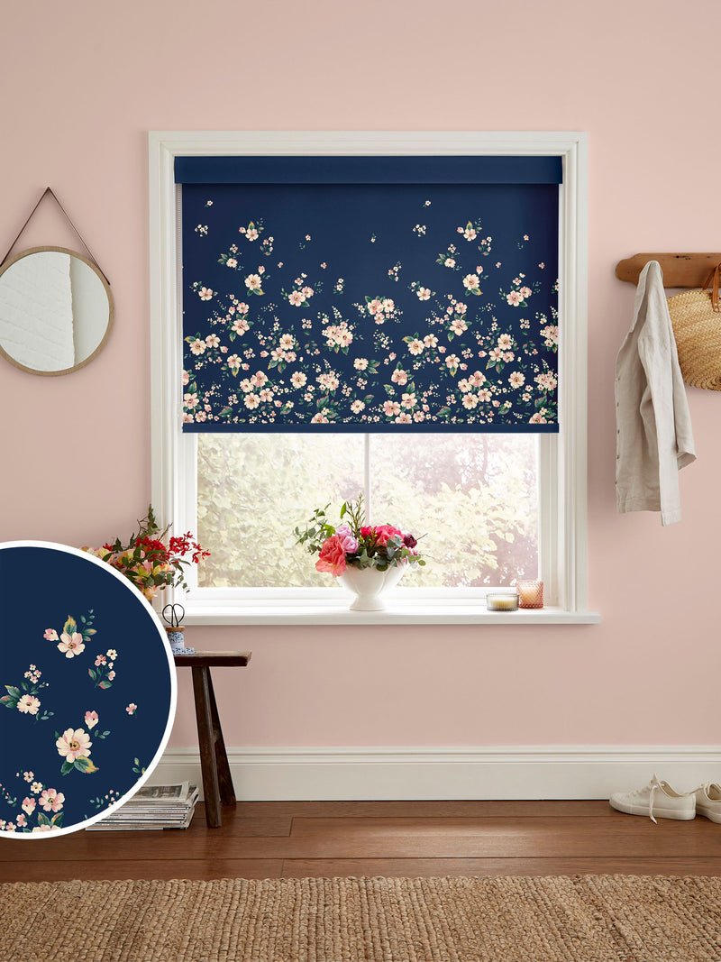 Cath Kidston Blue Spitalfields Border roller blinds, imported from the UK