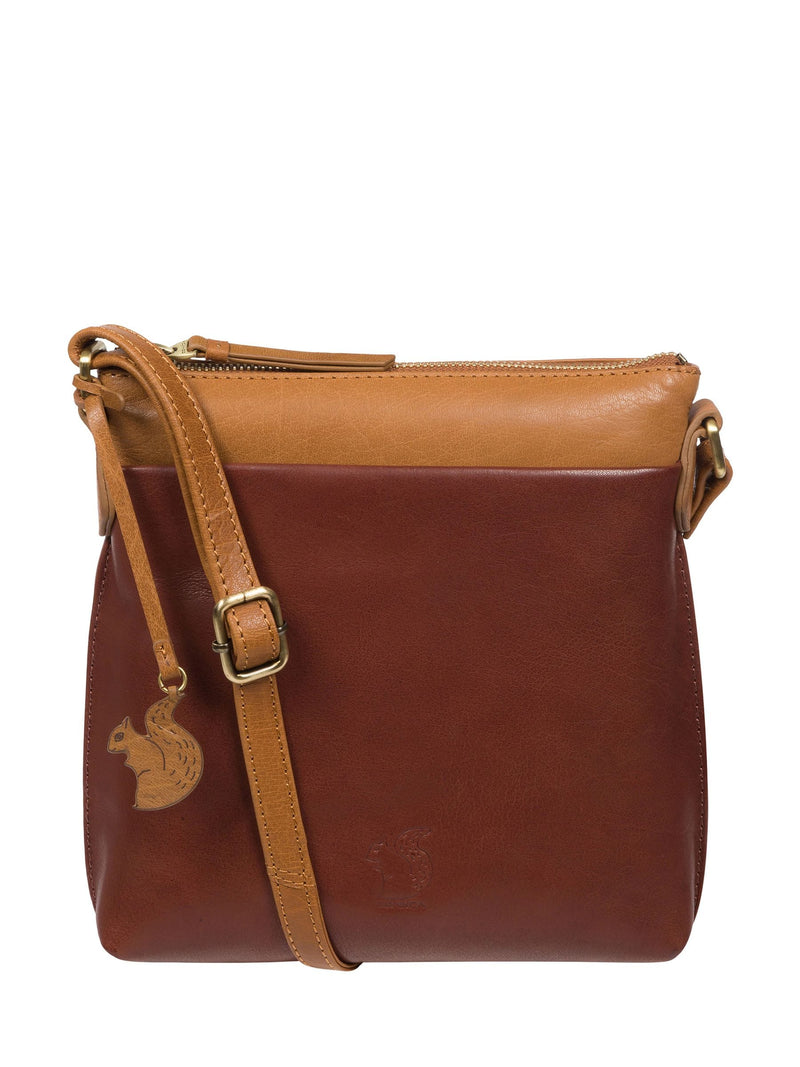 Conkca London Leder Umhängetasche in Conker Brown (britische Marke)