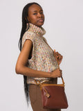 Conkca London Leder Umhängetasche in Conker Brown (britische Marke)