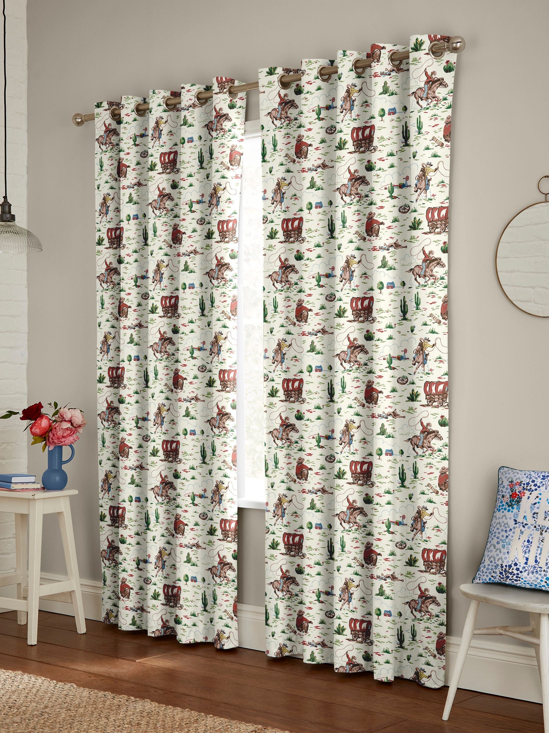 Cath Kidston cowboy made to measure cotton curtains, UK version