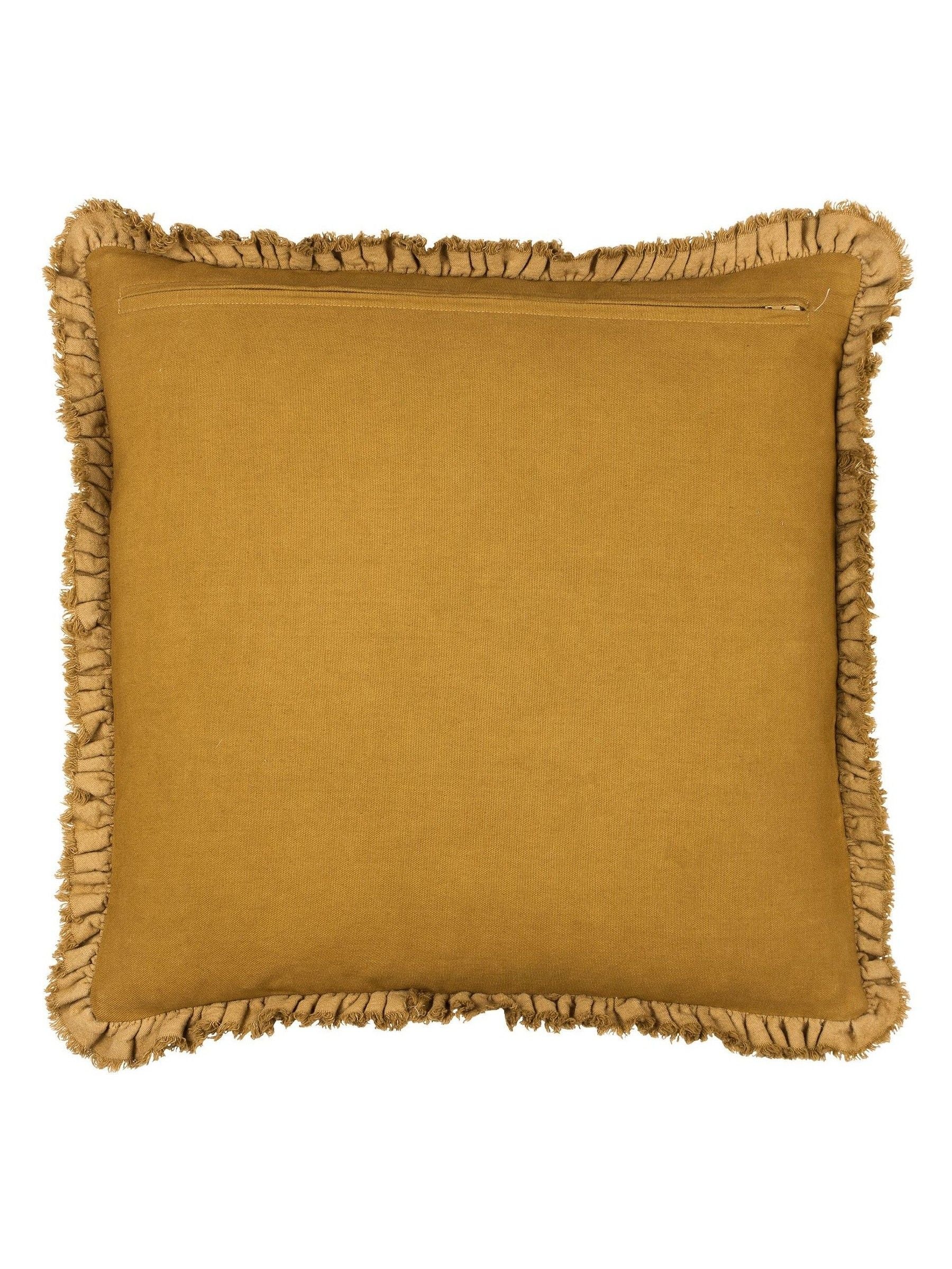 Yard Saffron Yellow Bertie Washed Cotton Velvet Cushion