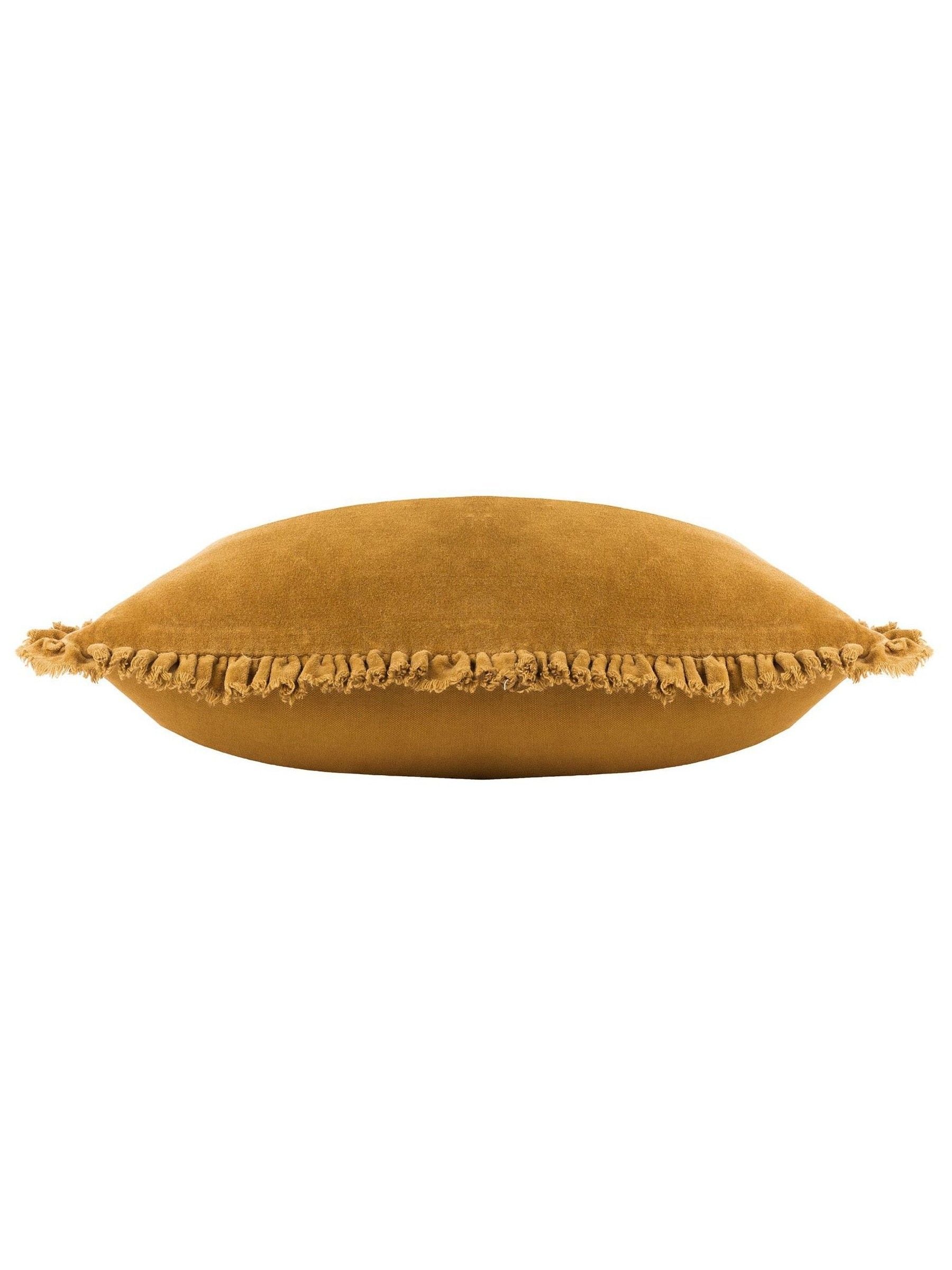 Yard Saffron Yellow Bertie Washed Cotton Velvet Cushion