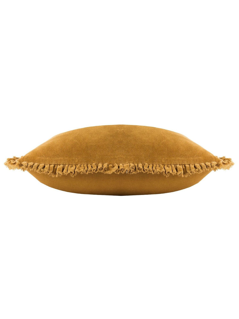 Yard Saffron Yellow Bertie Washed Cotton Velvet Cushion