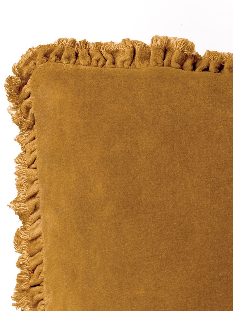 Yard Saffron Yellow Bertie Washed Cotton Velvet Cushion
