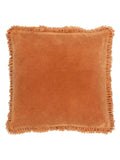 Yard Rust Orange Bertie Washed Cotton Velvet Cushion