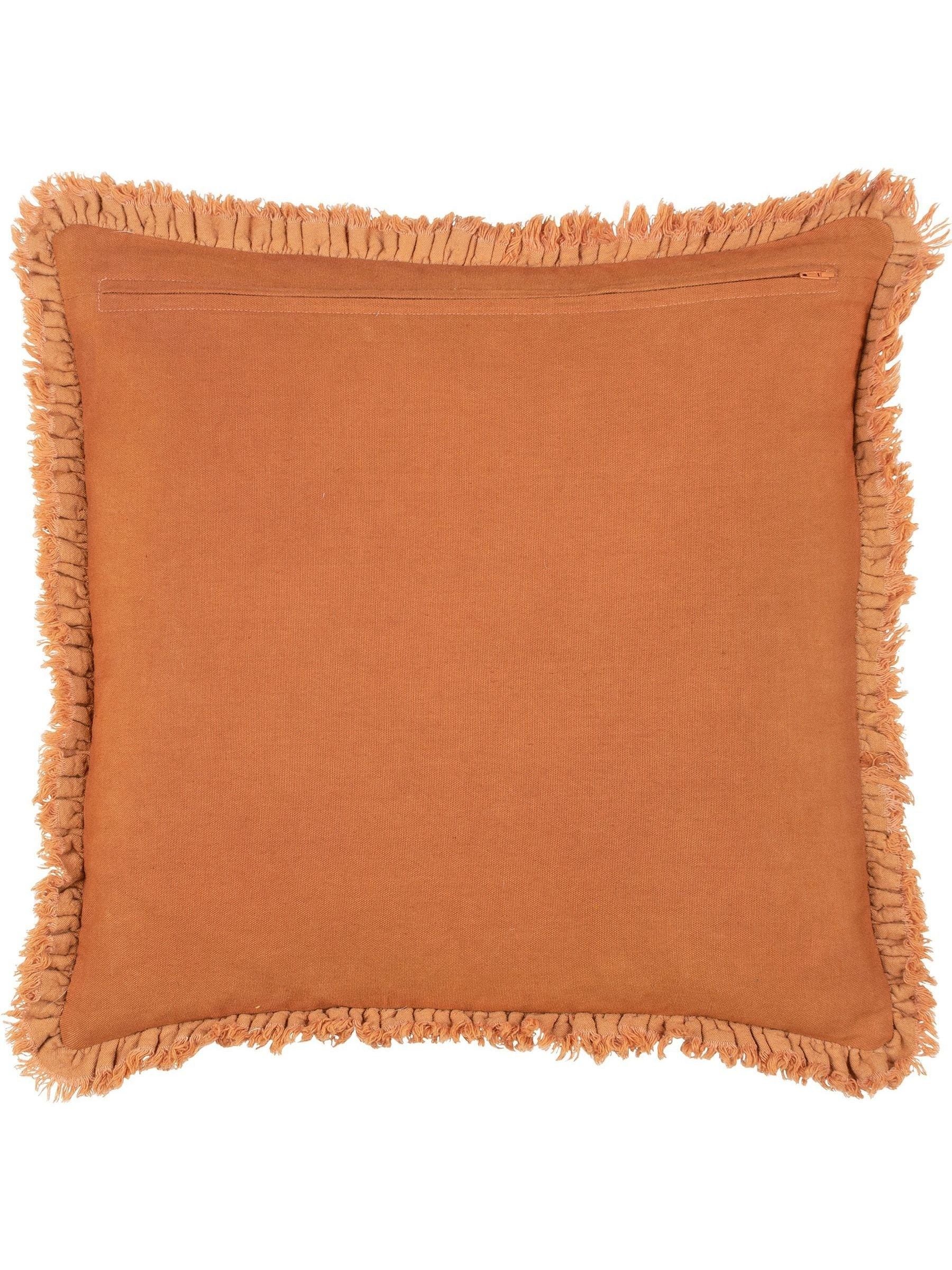 Yard Rust Orange Bertie Washed Cotton Velvet Cushion