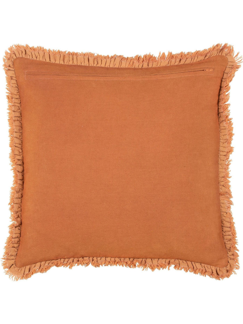 Yard Rust Orange Bertie Washed Cotton Velvet Cushion
