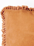 Yard Rust Orange Bertie Washed Cotton Velvet Cushion