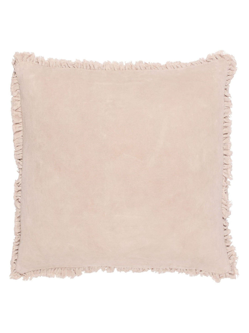 Yard Natural Beige Bertie Washed Cotton Velvet Cushion