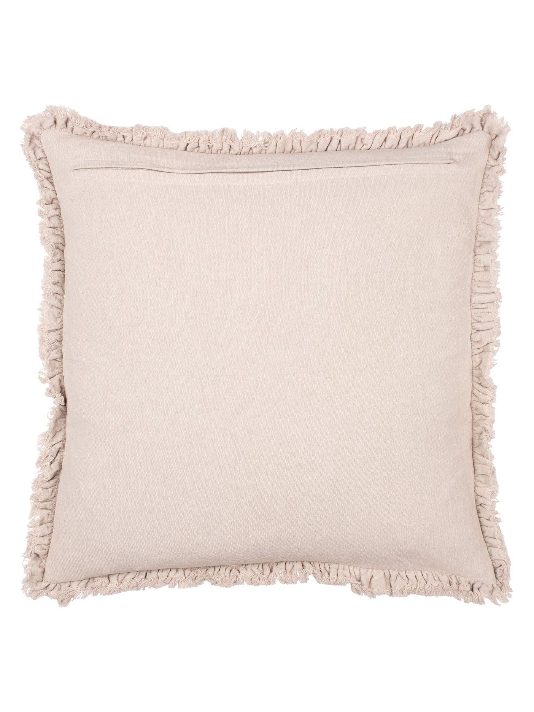 Yard Natural Beige Bertie Washed Cotton Velvet Cushion